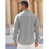 imageCOOFANDY Mens Long Sleeve Button Down Shirts Wrinkle Free Shacket Jacket Stretch Casual OvershirtLight Grey