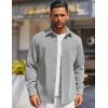 imageCOOFANDY Mens Long Sleeve Button Down Shirts Wrinkle Free Shacket Jacket Stretch Casual OvershirtLight Grey