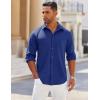 imageCOOFANDY Mens Long Sleeve Button Down Shirts Wrinkle Free Shacket Jacket Stretch Casual OvershirtSky Blue