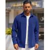 imageCOOFANDY Mens Long Sleeve Button Down Shirts Wrinkle Free Shacket Jacket Stretch Casual OvershirtSky Blue