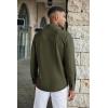 imageCOOFANDY Mens Wrinkle Free Shirts Casual Long Sleeve Button Down Dress ShirtsArmy Green