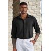 imageCOOFANDY Mens Wrinkle Free Shirts Casual Long Sleeve Button Down Dress ShirtsBlack