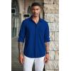 imageCOOFANDY Mens Wrinkle Free Shirts Casual Long Sleeve Button Down Dress ShirtsBlue