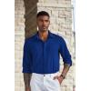 imageCOOFANDY Mens Wrinkle Free Shirts Casual Long Sleeve Button Down Dress ShirtsBlue