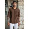 imageCOOFANDY Mens Wrinkle Free Shirts Casual Long Sleeve Button Down Dress ShirtsBrown