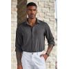 imageCOOFANDY Mens Wrinkle Free Shirts Casual Long Sleeve Button Down Dress ShirtsDark Grey