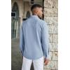 imageCOOFANDY Mens Wrinkle Free Shirts Casual Long Sleeve Button Down Dress ShirtsLight Blue