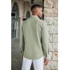 imageCOOFANDY Mens Wrinkle Free Shirts Casual Long Sleeve Button Down Dress ShirtsLight Green