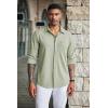 imageCOOFANDY Mens Wrinkle Free Shirts Casual Long Sleeve Button Down Dress ShirtsLight Green