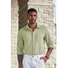 imageCOOFANDY Mens Wrinkle Free Shirts Casual Long Sleeve Button Down Dress ShirtsLight Green
