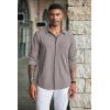 imageCOOFANDY Mens Wrinkle Free Shirts Casual Long Sleeve Button Down Dress ShirtsLight Grey