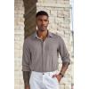 imageCOOFANDY Mens Wrinkle Free Shirts Casual Long Sleeve Button Down Dress ShirtsLight Grey