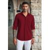 imageCOOFANDY Mens Wrinkle Free Shirts Casual Long Sleeve Button Down Dress ShirtsWine Red