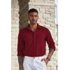 imageCOOFANDY Mens Wrinkle Free Shirts Casual Long Sleeve Button Down Dress ShirtsWine Red