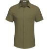 imageCOOFANDY Mens Casual Button Down Shirts Short Sleeve Textured Summer Beach Shirt with PocketArmy Green