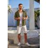 imageCOOFANDY Mens Casual Button Down Shirts Short Sleeve Textured Summer Beach Shirt with PocketArmy Green