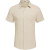 imageCOOFANDY Mens Casual Button Down Shirts Short Sleeve Textured Summer Beach Shirt with PocketBeige