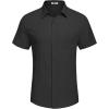 imageCOOFANDY Mens Casual Button Down Shirts Short Sleeve Textured Summer Beach Shirt with PocketBlack