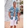 imageCOOFANDY Mens Casual Button Down Shirts Short Sleeve Textured Summer Beach Shirt with PocketBluecoconut Tree