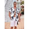 imageCOOFANDY Mens Casual Button Down Shirts Short Sleeve Textured Summer Beach Shirt with PocketCoconut Treenavy