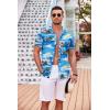 imageCOOFANDY Mens Casual Button Down Shirts Short Sleeve Textured Summer Beach Shirt with PocketCool Islandblue