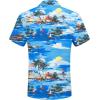 imageCOOFANDY Mens Casual Button Down Shirts Short Sleeve Textured Summer Beach Shirt with PocketCool Islandblue