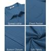 imageCOOFANDY Mens Casual Button Down Shirts Short Sleeve Textured Summer Beach Shirt with PocketDark Blue