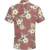 imageCOOFANDY Mens Casual Button Down Shirts Short Sleeve Textured Summer Beach Shirt with PocketHibiscus Flowerpink