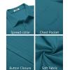 imageCOOFANDY Mens Casual Button Down Shirts Short Sleeve Textured Summer Beach Shirt with PocketLake Blue