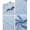 imageCOOFANDY Mens Casual Button Down Shirts Short Sleeve Textured Summer Beach Shirt with PocketLight Blue