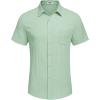 imageCOOFANDY Mens Casual Button Down Shirts Short Sleeve Textured Summer Beach Shirt with PocketLight Green
