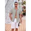 imageCOOFANDY Mens Casual Button Down Shirts Short Sleeve Textured Summer Beach Shirt with PocketLight Grey