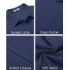 imageCOOFANDY Mens Casual Button Down Shirts Short Sleeve Textured Summer Beach Shirt with PocketNavy Blue