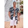 imageCOOFANDY Mens Casual Button Down Shirts Short Sleeve Textured Summer Beach Shirt with PocketNavywhite Floral