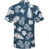 imageCOOFANDY Mens Casual Button Down Shirts Short Sleeve Textured Summer Beach Shirt with PocketNavywhite Leaves