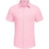 imageCOOFANDY Mens Casual Button Down Shirts Short Sleeve Textured Summer Beach Shirt with PocketPink