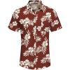 imageCOOFANDY Mens Casual Button Down Shirts Short Sleeve Textured Summer Beach Shirt with PocketRedwhite Floral
