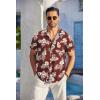 imageCOOFANDY Mens Casual Button Down Shirts Short Sleeve Textured Summer Beach Shirt with PocketRedwhite Floral