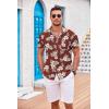 imageCOOFANDY Mens Casual Button Down Shirts Short Sleeve Textured Summer Beach Shirt with PocketRedwhite Floral