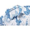 imageCOOFANDY Mens Casual Button Down Shirts Short Sleeve Textured Summer Beach Shirt with PocketWhiteblue Leaves