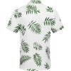 imageCOOFANDY Mens Casual Button Down Shirts Short Sleeve Textured Summer Beach Shirt with PocketWhitegreen Leaves