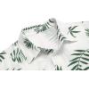 imageCOOFANDY Mens Casual Button Down Shirts Short Sleeve Textured Summer Beach Shirt with PocketWhitegreen Leaves