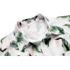 imageCOOFANDY Mens Casual Button Down Shirts Short Sleeve Textured Summer Beach Shirt with PocketWhitegreen Pink Leaves