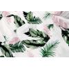 imageCOOFANDY Mens Casual Button Down Shirts Short Sleeve Textured Summer Beach Shirt with PocketWhitegreen Pink Leaves