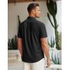 imageCOOFANDY Mens Linen Shirt Beach Summer Short Sleeve Button Down Casual ShirtsBlack