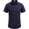 imageCOOFANDY Mens Linen Shirt Beach Summer Short Sleeve Button Down Casual ShirtsBlueviolet