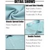 imageCOOFANDY Mens Linen Shirt Beach Summer Short Sleeve Button Down Casual ShirtsLake Green