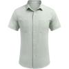 imageCOOFANDY Mens Linen Shirt Beach Summer Short Sleeve Button Down Casual ShirtsLight Green