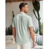 imageCOOFANDY Mens Linen Shirt Beach Summer Short Sleeve Button Down Casual ShirtsLight Green