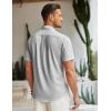 imageCOOFANDY Mens Linen Shirt Beach Summer Short Sleeve Button Down Casual ShirtsLight Grey